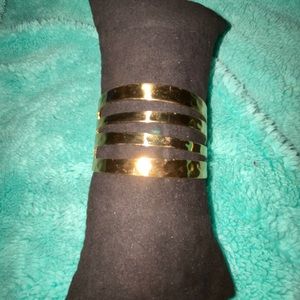 Gold rustic cuff bracelet
